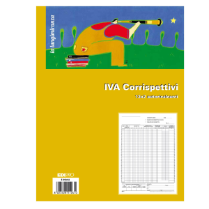 EDIPRO REGISTRO PRIMA NOTA IVA CORRISPETTIVI AUTOCOPIANTE 2 FOGLI 297X230MM 26 FOGLI CONF 10 Pz.